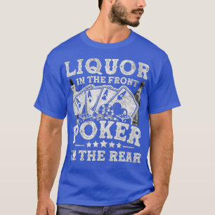 Camiseta Liquor En El Póquer Delantero En El Holdem De Texa
