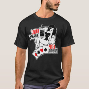 Camiseta Liquor En El Póquer Delantero En El Sey Trasero S