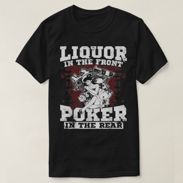 Camiseta Liquor En El Póquer Delantero En La Parte Trasera  (Diseño del anverso)