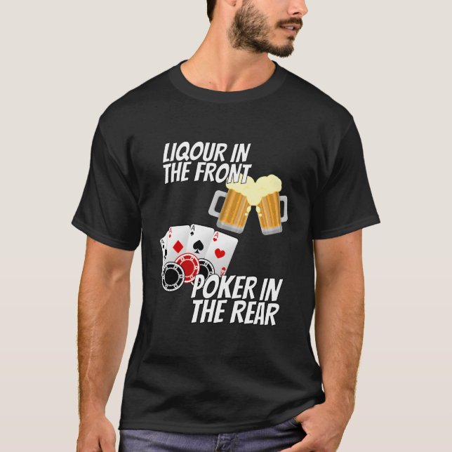 Camiseta Liquor En El Póquer Delantero En La Parte Trasera (Anverso)