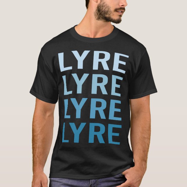 Camiseta Lira de Texto Azul (Anverso)