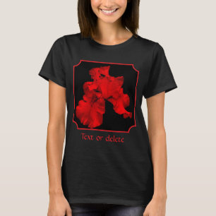 Camiseta Lirio barbudo rojo caliente abstracto personalizad