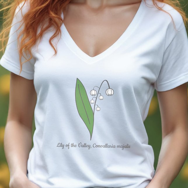 Camiseta Lirio botánico de la flor del Pastel del Valle (Botanical Lily of the Valley Pastel Flower T-Shirt)