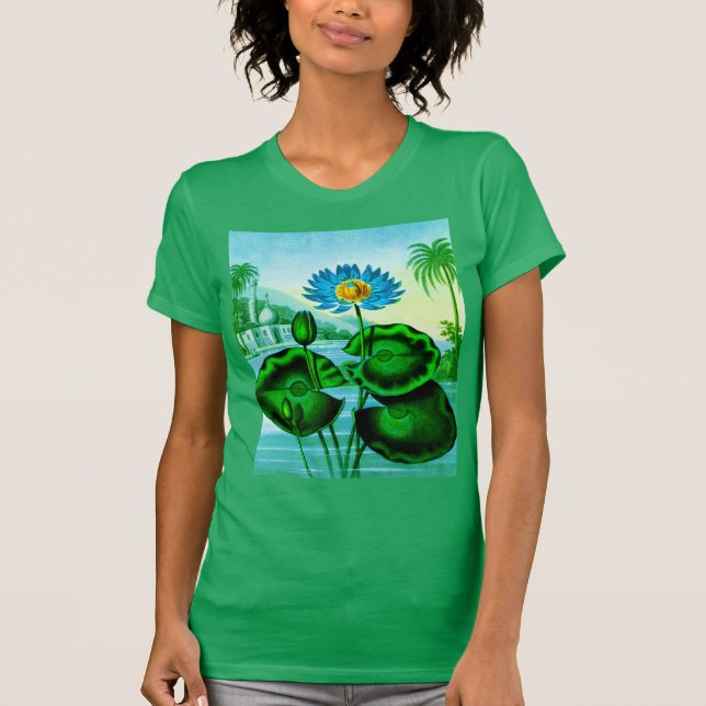 Camiseta Lirio de agua azul egipcio / Ilustracion Lotus (Anverso)