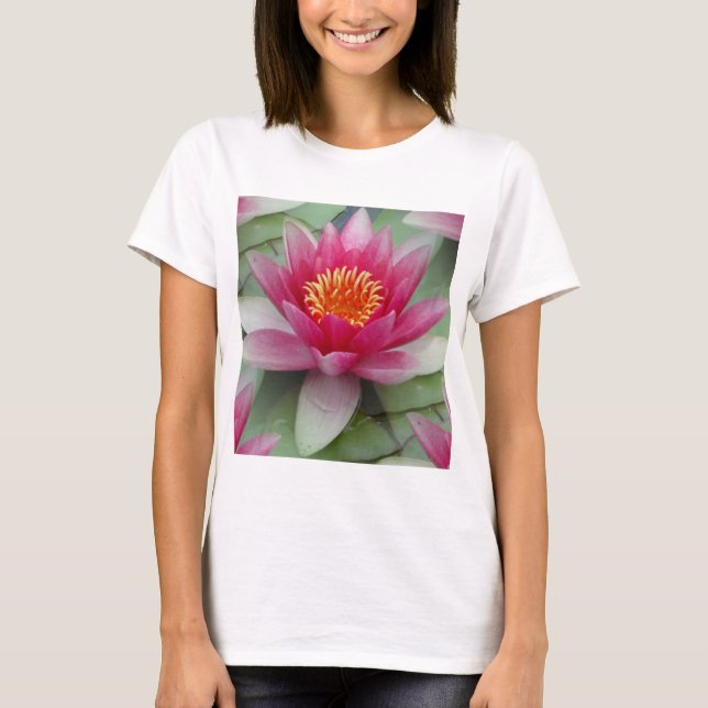 Camiseta Lirio de agua de Lotus rosa (Anverso)