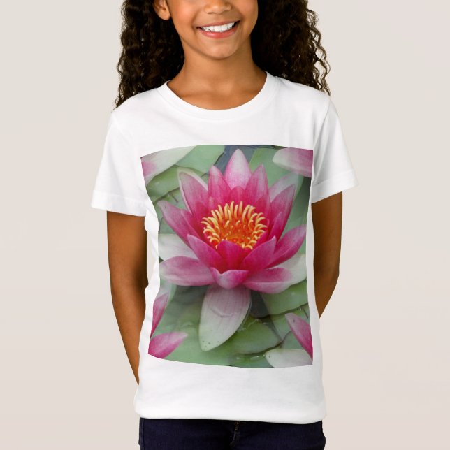 Camiseta Lirio de agua de Lotus rosa (Anverso)