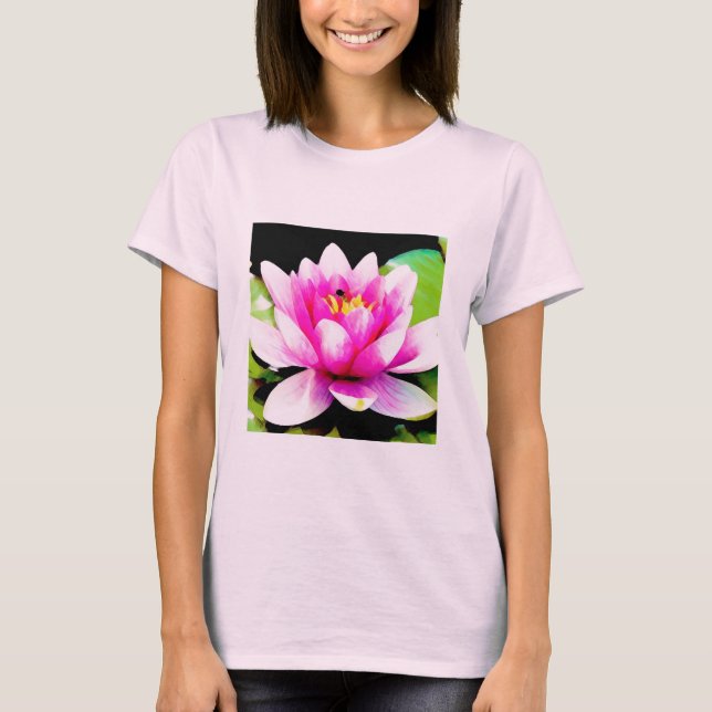 Camiseta Lirio de agua rosada (Anverso)