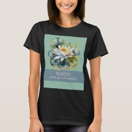 Camiseta Lirio de Agua Verde Planta Flor Preciosa Elegante