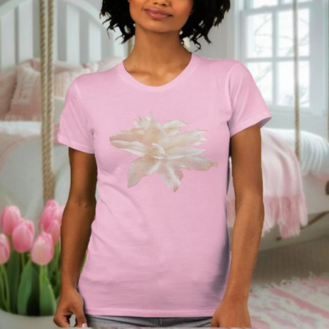 Camiseta Lirio de fantasías rosadas (A pretty t-shirt for Springtime and Summertime wearing!)