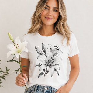 Camiseta Lirio monocromo