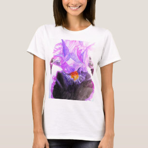 Camiseta Lirio púrpura Flor acuarela Floral Cumpleaños