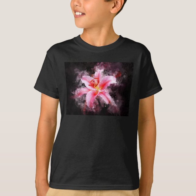 Camiseta Lirio Stargazer acuarela - bb 01 (Anverso)