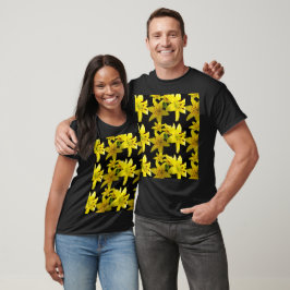 Camiseta Lirios Asiáticos sobre Negro