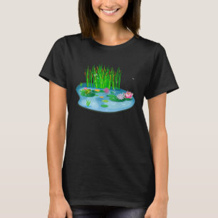 Camiseta lirios de agua Estanque con Rana sobre las compres