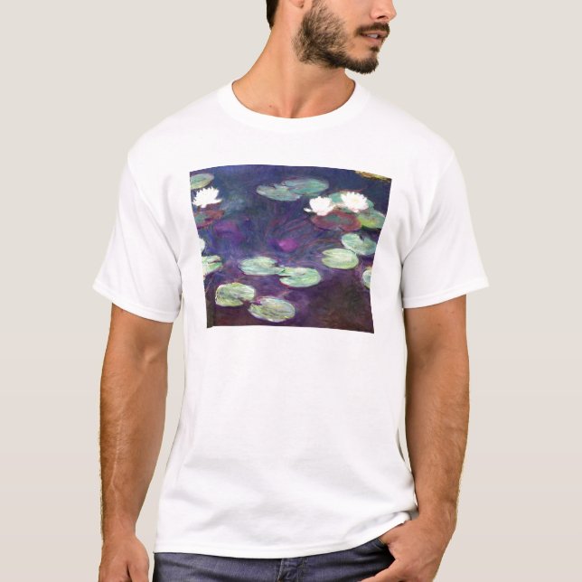 Camiseta Lirios de agua, rosa, Claude Monet 1897-99 fresco, (Anverso)