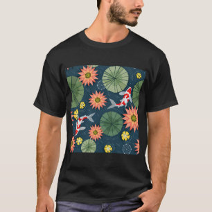 Camiseta Lirios de agua y peces koi