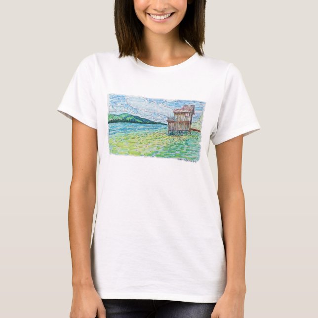 Camiseta Lirios en el lago (Anverso)