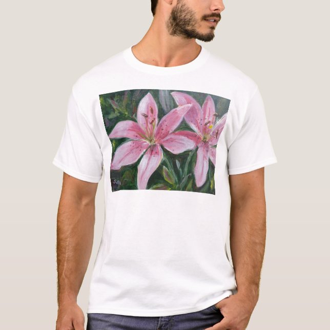 Camiseta Lirios rosados (Anverso)