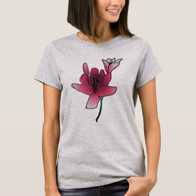 Camiseta Lirios rosados soñadores (Anverso)