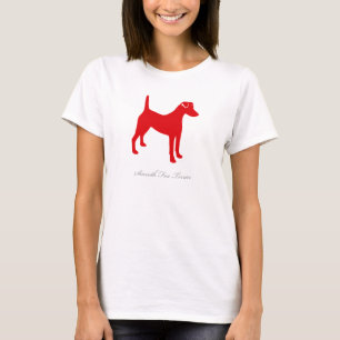 Camiseta lisa del fox terrier (silueta roja)