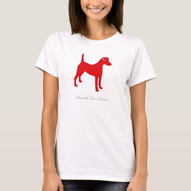 Camiseta lisa del fox terrier (silueta roja) (Anverso)