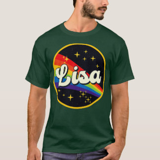 Camiseta Lisa Rainbow en un estilo de vintage espacial