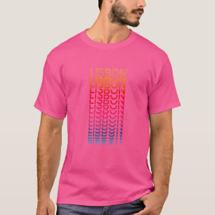 Camiseta Lisboa nostálgica retro colorida ciudad