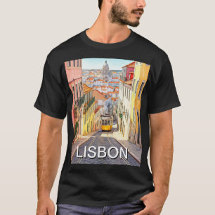 Camiseta Lisboa Portugal Panteón Alfama Watercolor