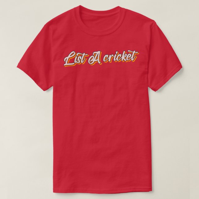 Camiseta Lista A Cricket (Diseño del anverso)