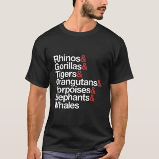 Camiseta Lista de animales en peligro de extinción