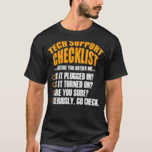 Camiseta Lista de comprobación de asistencia técnica Ingeni