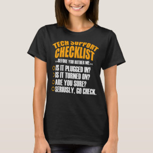 Camiseta Lista de comprobación de asistencia técnica Ingeni