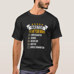 Camiseta Lista de comprobación de mi plan funciona maestría
