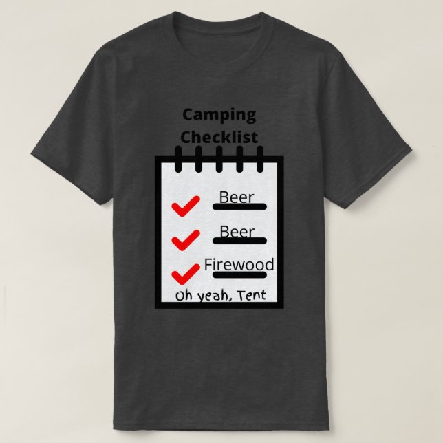 Camiseta Lista de control de acampadas (Diseño del anverso)