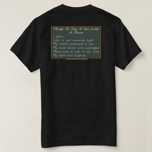 Camiseta Lista de excusas (Reverso del diseño)