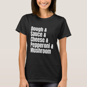 Camiseta Lista de Ingredientes de Pizza de Pepperoni y Cham