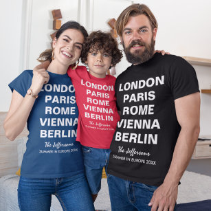 Camiseta Lista de la ciudad Personalizado de Europa