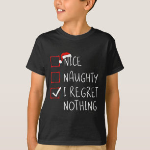 Camiseta Lista de Navidad Santa Bonito Travieso No Me Arrep