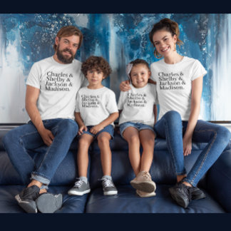 Camiseta Lista de nombres de familia de personalizados con 
