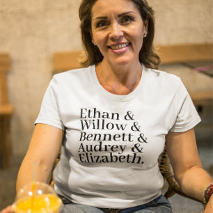 Camiseta Lista de nombres de nietos personalizados con Ampe