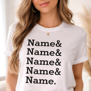 Camiseta Lista de nombres personalizados con ampersand Nomb