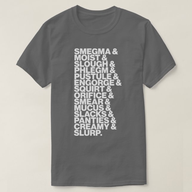 Camiseta Lista de palabras de sondeo bruto (Diseño del anverso)