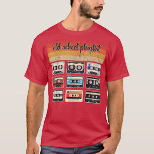 Camiseta Lista de Reproducción Antigua Escuela Vintage Afic
