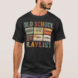 Camiseta lista de reproducción de escuela antigua divertida
