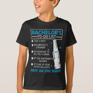 Camiseta Lista De Tareas De Soltero Novio Fiesta De Soltera