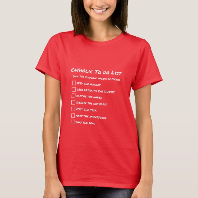 Camiseta Lista de tareas pendientes católicas (Anverso)