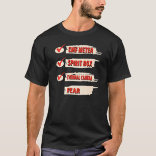 Camiseta Lista de verificación de cazador de fantasmas Medi