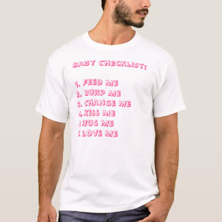 CAMISETA LISTA DE VERIFICACIÓN DE LA NIÑA