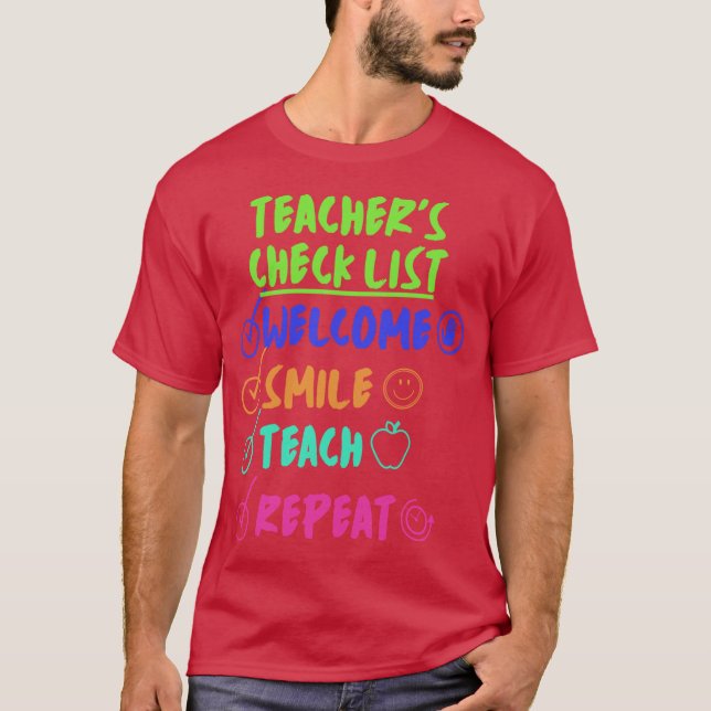 Camiseta LISTA DE VERIFICACIÓN DE PROFESORES divertida (Anverso)