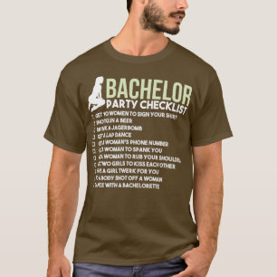 Camiseta Lista de verificación del partido del soltero JGA